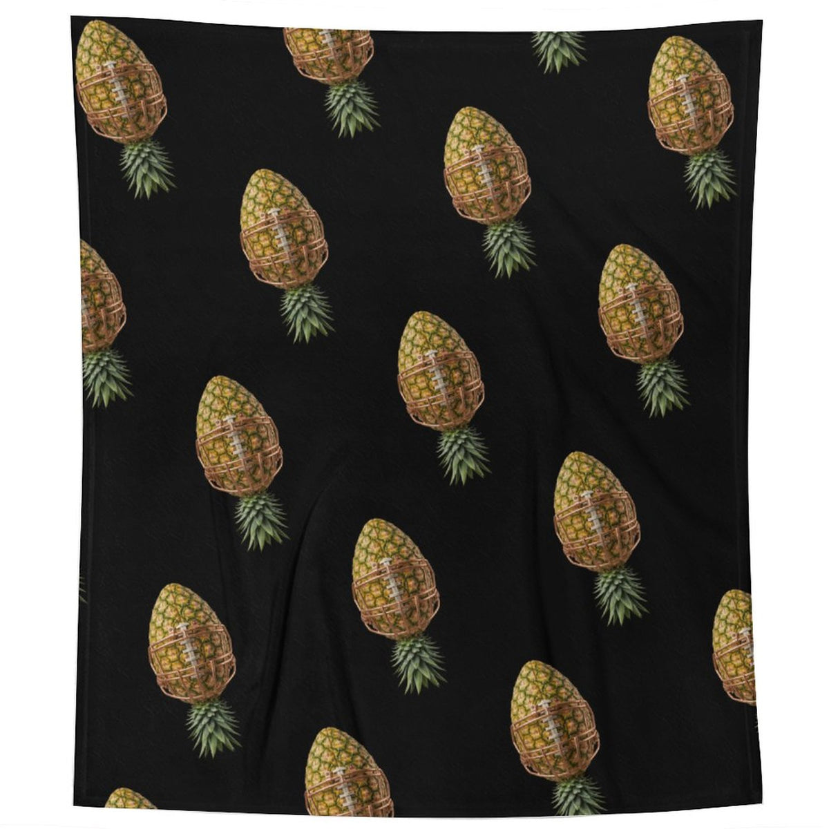Pineapple Football Flannel Blanket -50"×60"