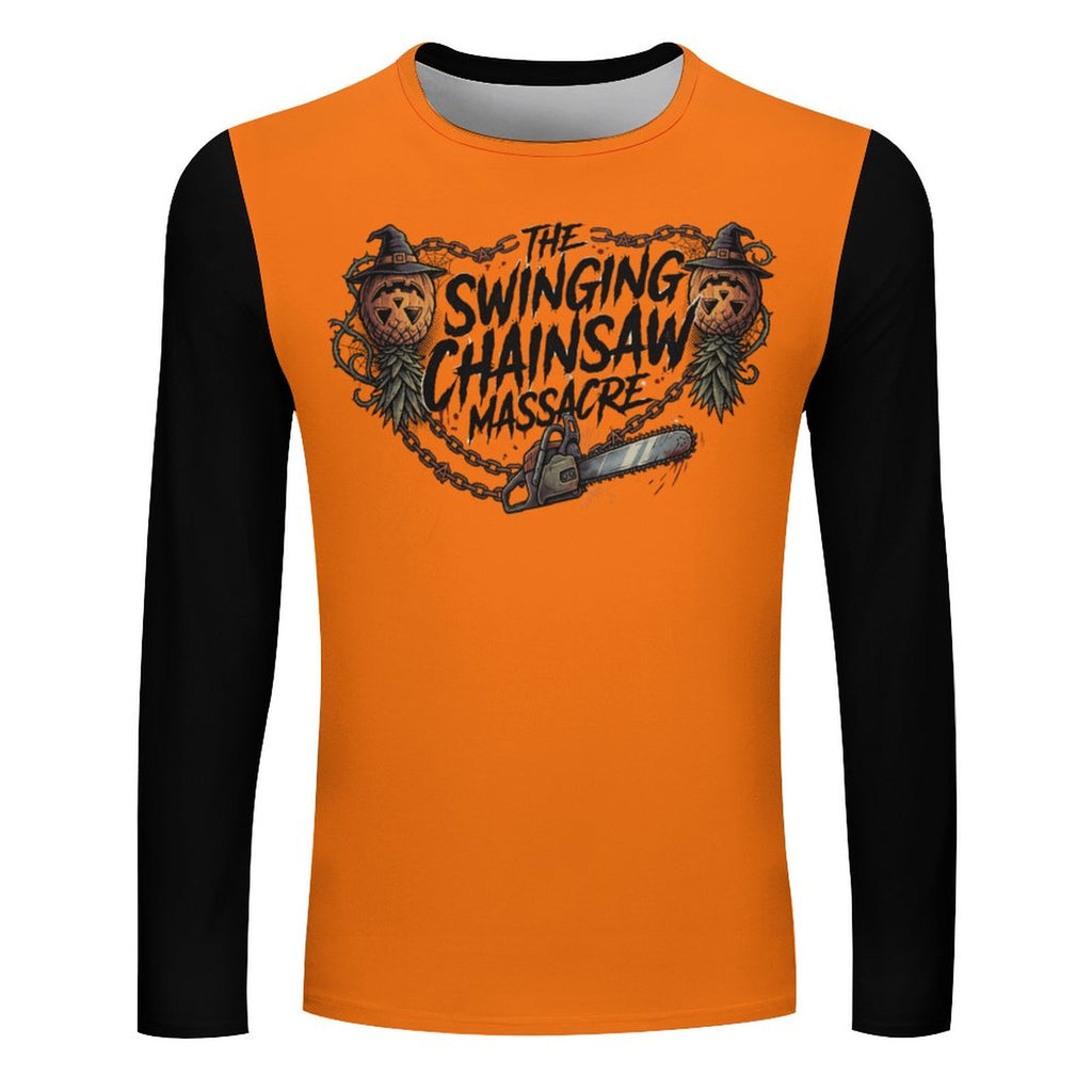 The Swinging Chainsaw Massacre Lightweight Long Sleeve Shirt | Horror Graphic Mesh Shirt