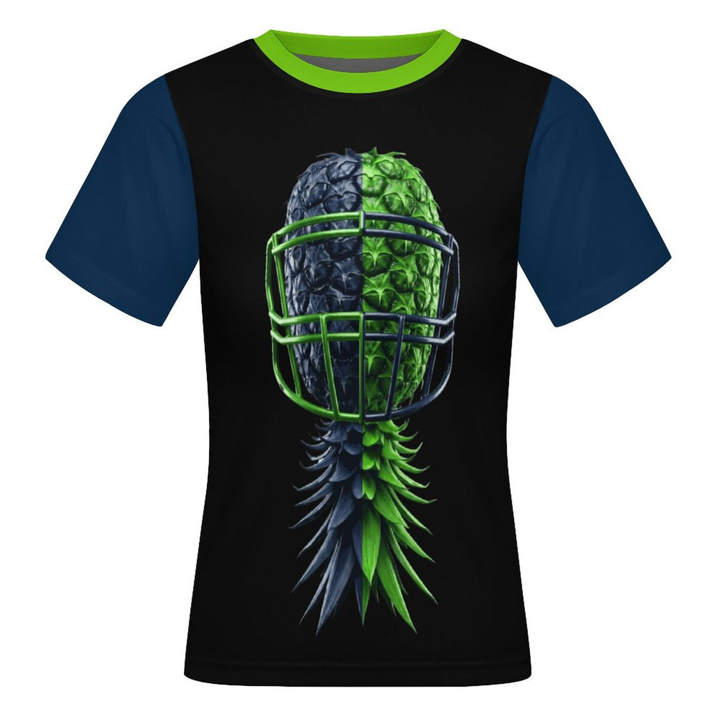 Neon Green & Navy Short Sleeve Mesh T-Shirt