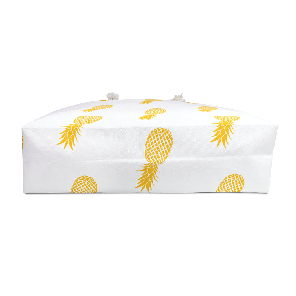 Tropical Pineapple Weekender Bag – Perfect for Summer Getaways & Beach Days (White)