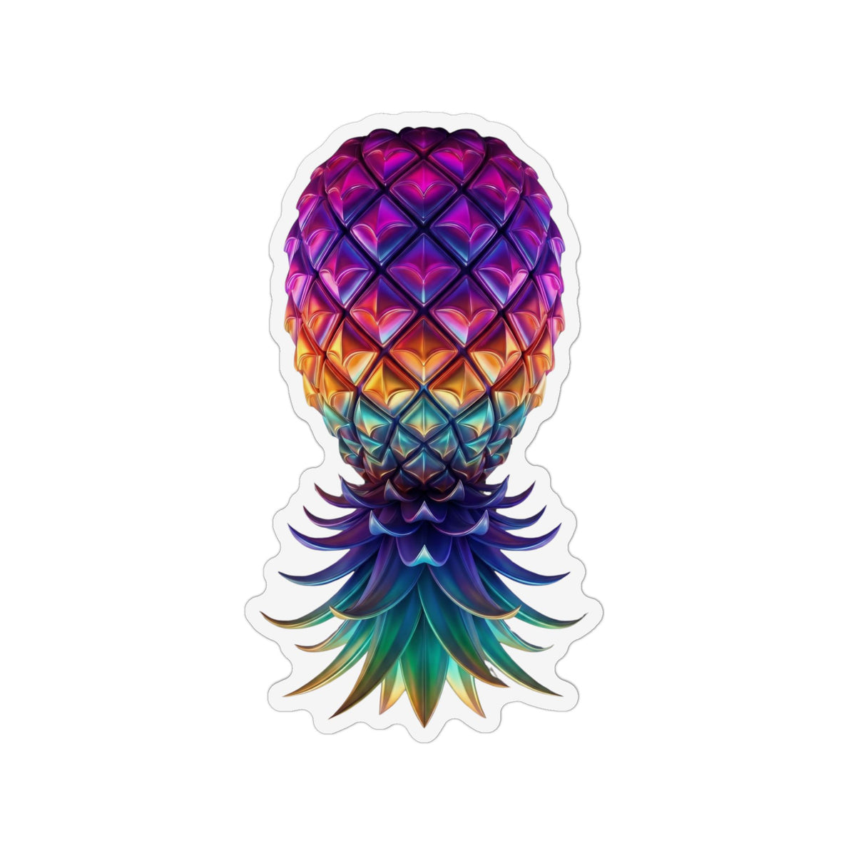 Colorful Pineapple-Shaped Magnet | Tropical Vinyl Decor