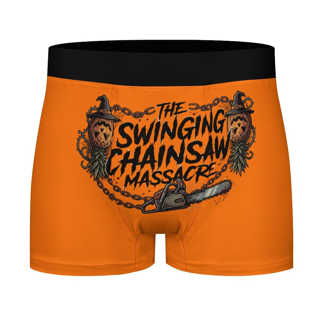 The Swinging Chainsaw Massacre Ice Silk Men’s Cooling Boxer Shorts | Breathable Horror Print Underwear