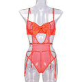 Style Splicing Red Bowknot One-Piece Clothing with Rhinestone Embellishment