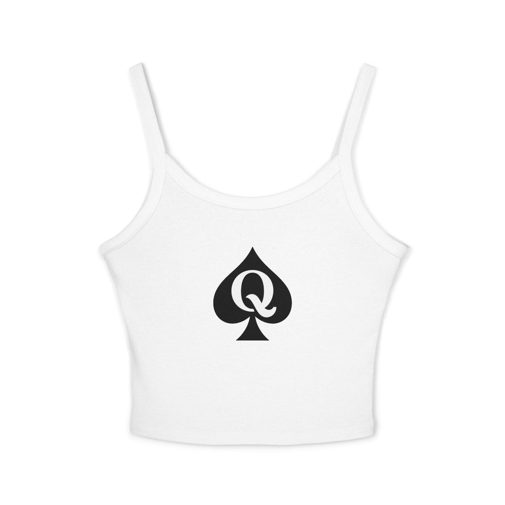 Queen of Spades Spaghetti Strap Tank Top — Women's Crop