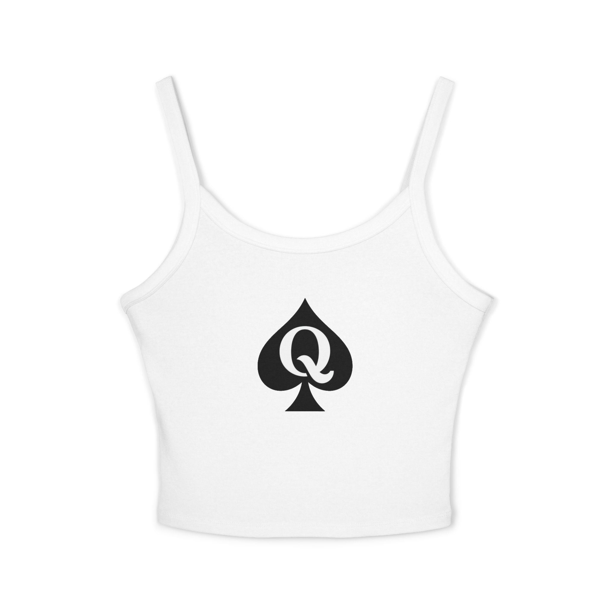 Queen of Spades Spaghetti Strap Tank Top — Women's Crop