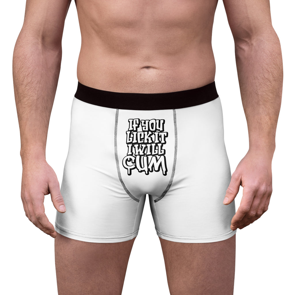 Funny Men's Boxer Briefs - If You Like It I Will Cum with Pineapple Design