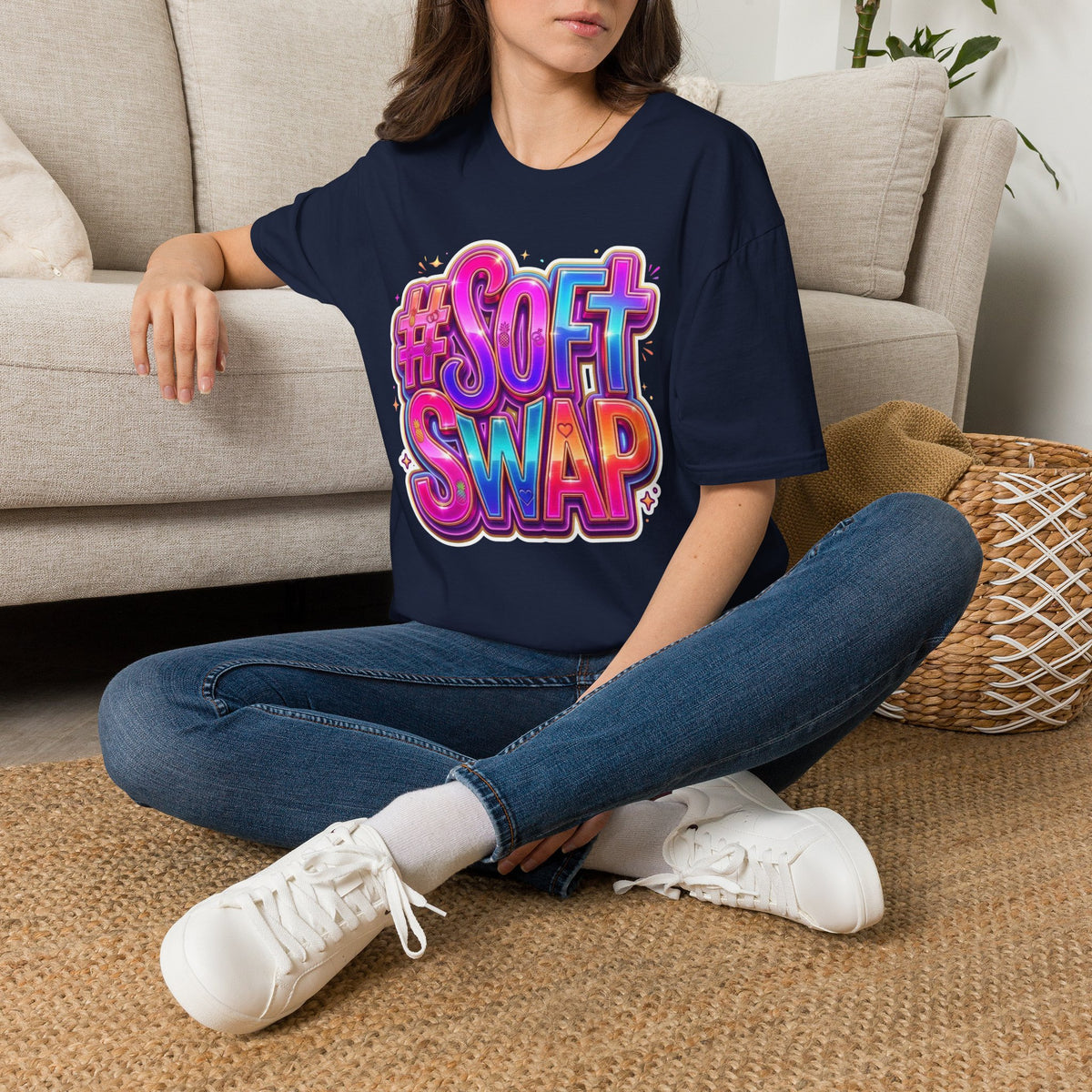 #Soft Swap Graphic T-Shirt | Colorful Y2K Cotton Tee