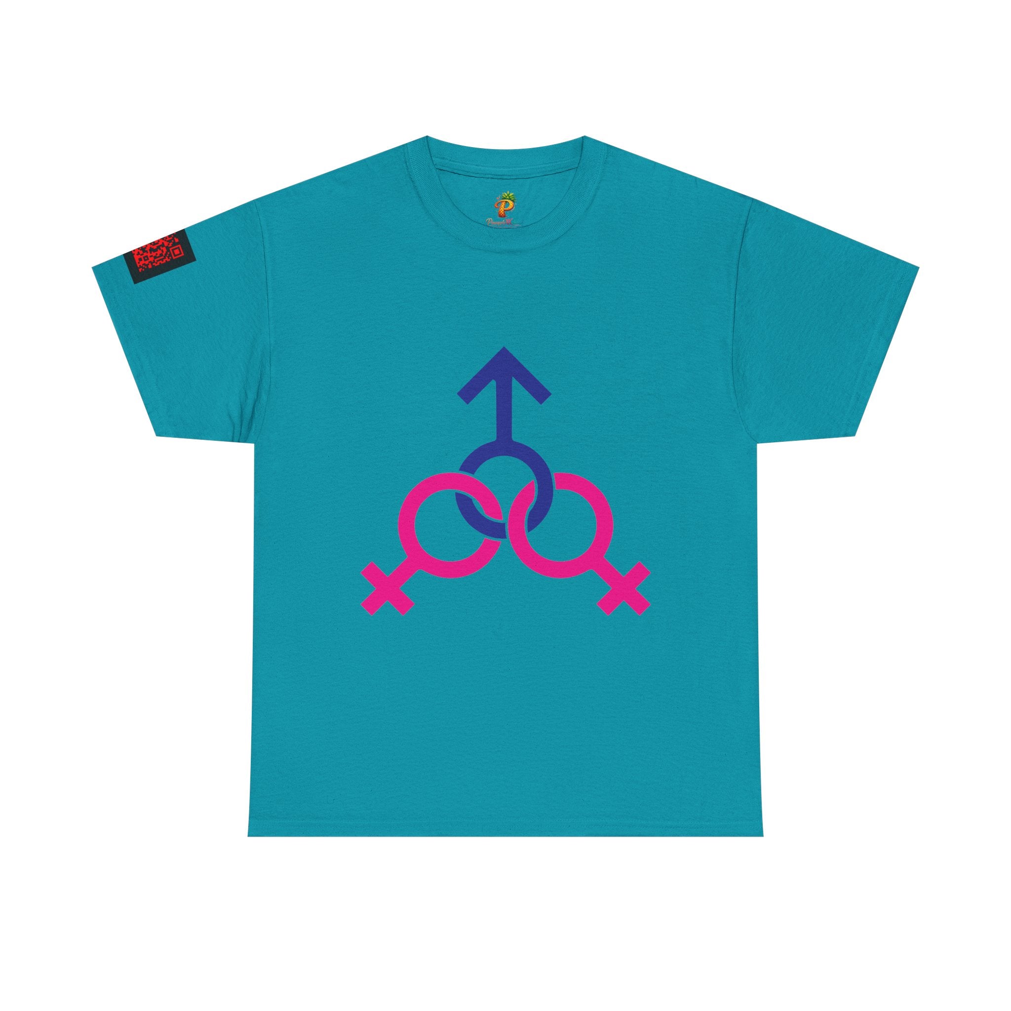 Female, Female & Male (Threesome) Symbol Tee — Gender Icons Graphic T-Shirt