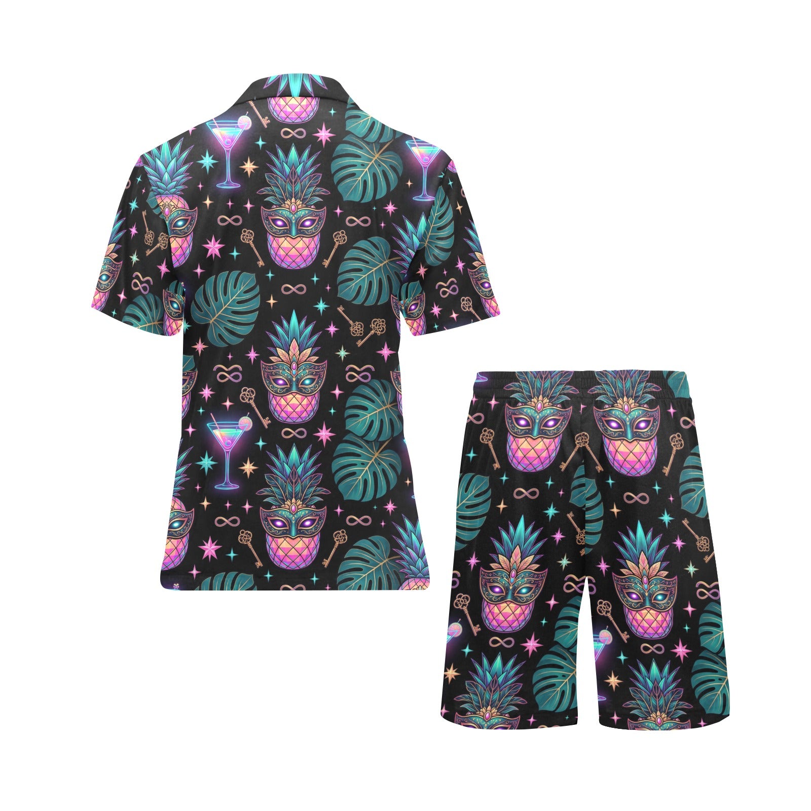 Pineapple Men’s Pajama Short Set – Summer Sleepwear