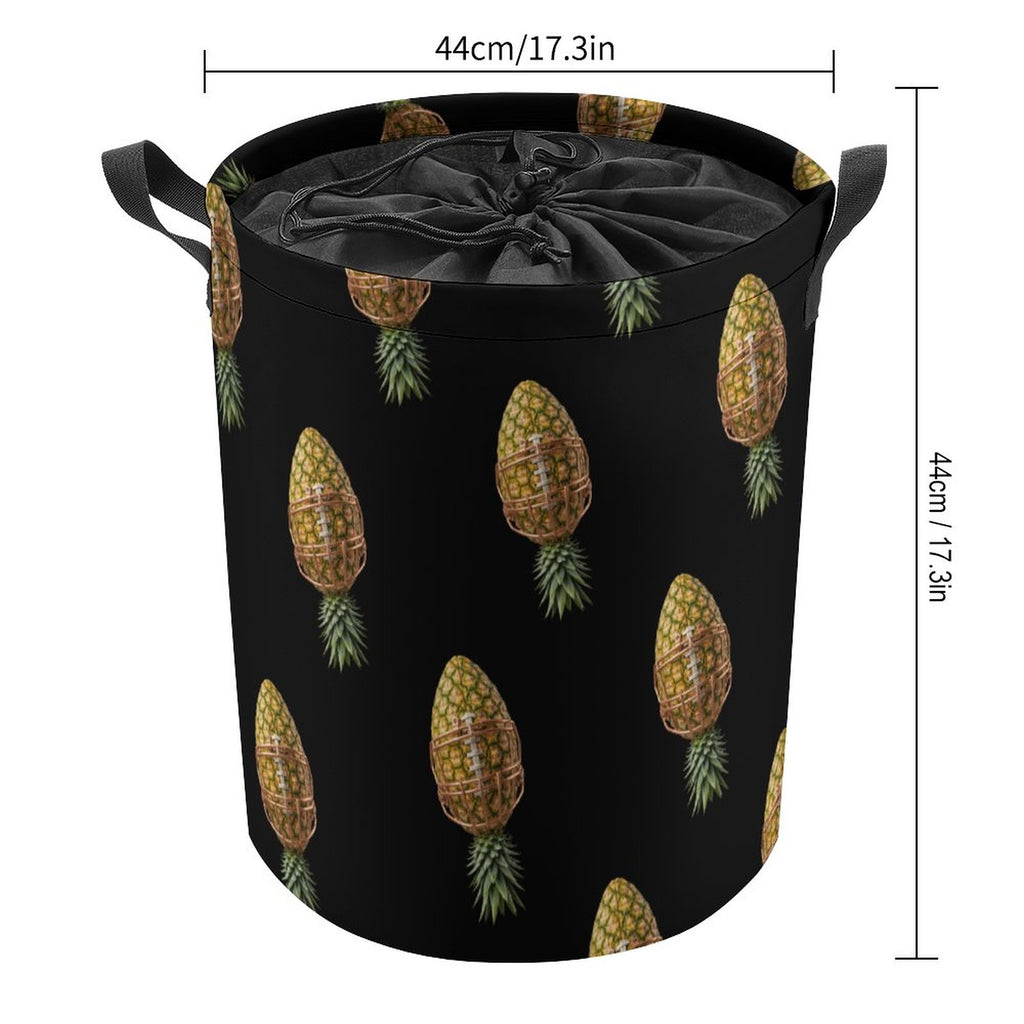 Pineapple Football Drawstring collapsible Laundry Basket