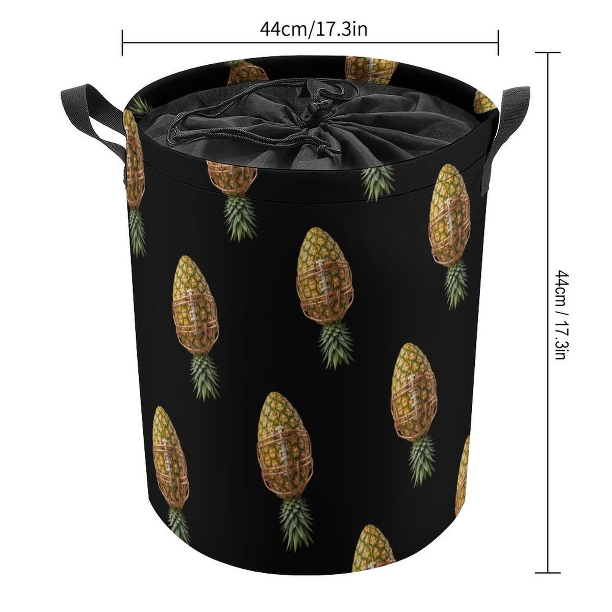 Pineapple Football Drawstring collapsible Laundry Basket