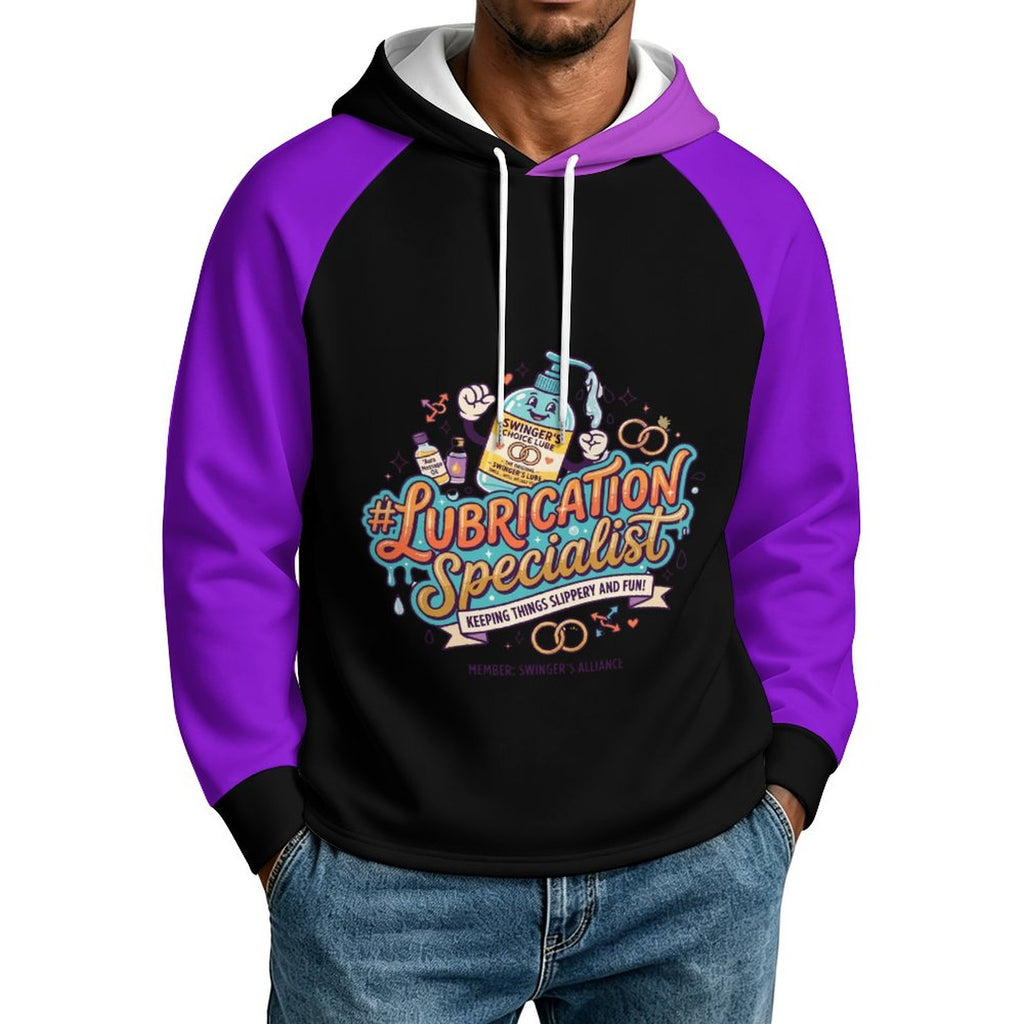 #LUBRICATIONSPECIALIST Raglan Sleeve Hoodie | Breathable Sublimation Streetwear