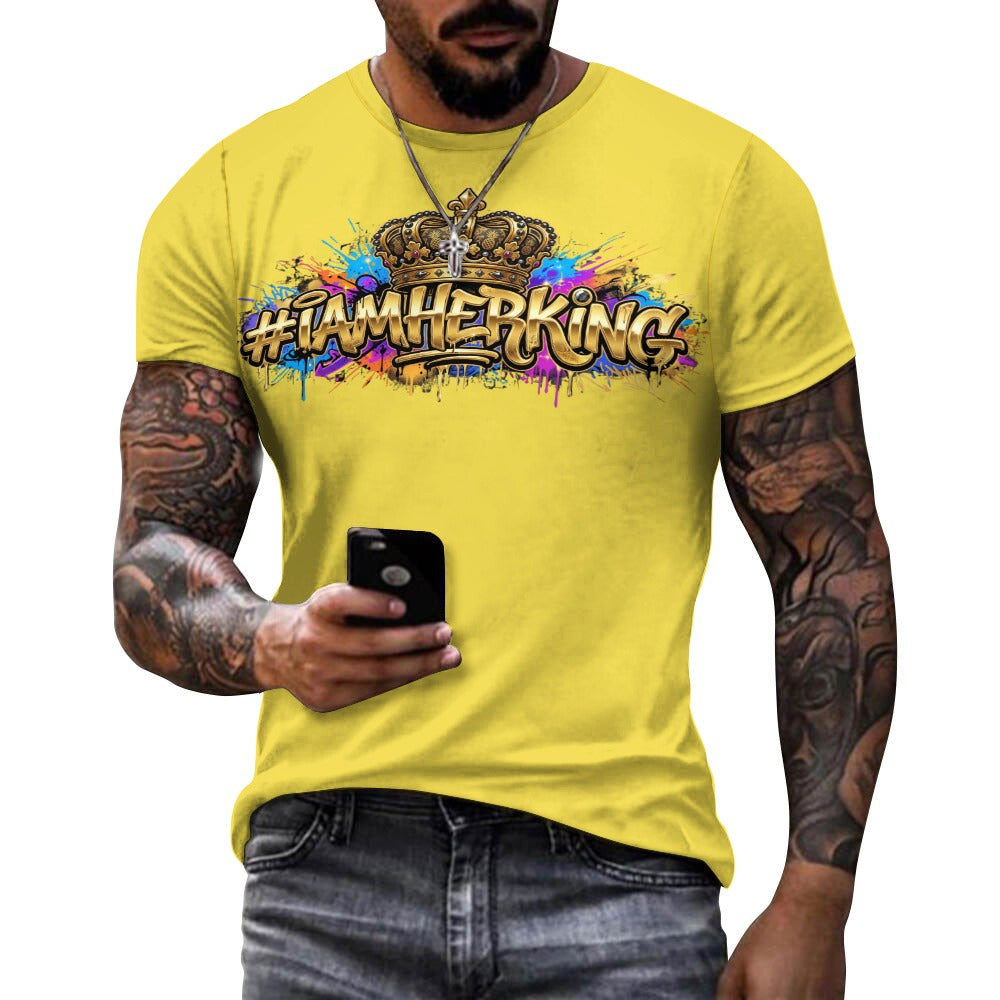 #IAMHERKING Men’s Cotton T-Shirt – Soft Breathable Graphic Tee for Everyday Style, Casual Summer Shirt for Men