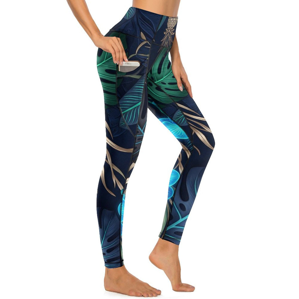 Custom Print Patterned Yoga Pants with 2 Pockets (All-Over Printing)
