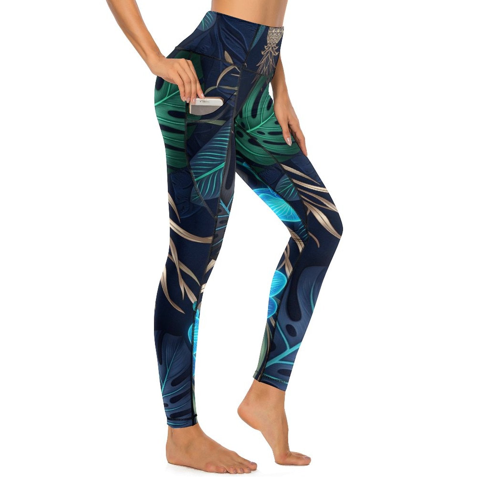 Custom Print Patterned Yoga Pants with 2 Pockets (All-Over Printing)