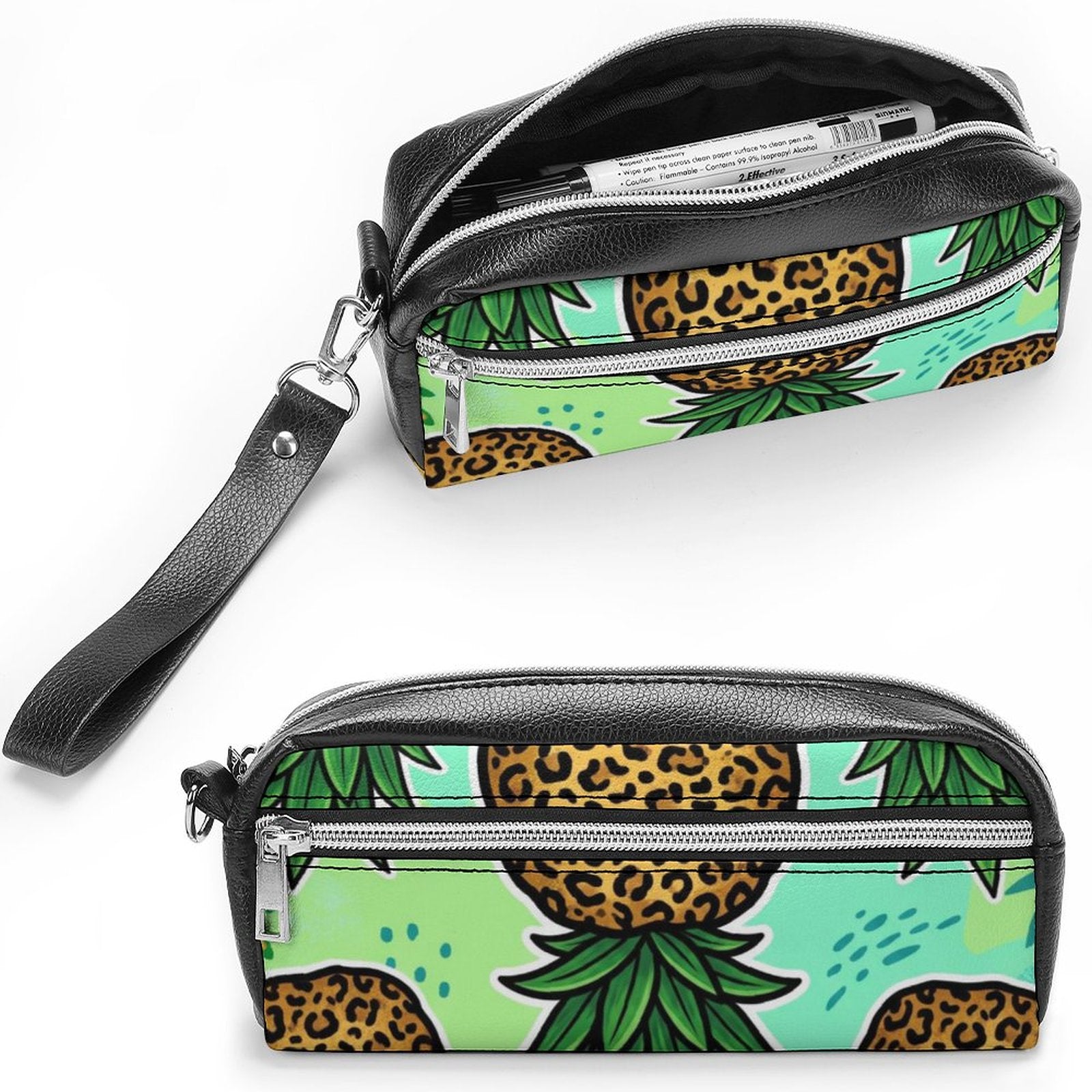 Upside Down Pineapple Versatile Cosmetic Bag & Pencil Case Pouch