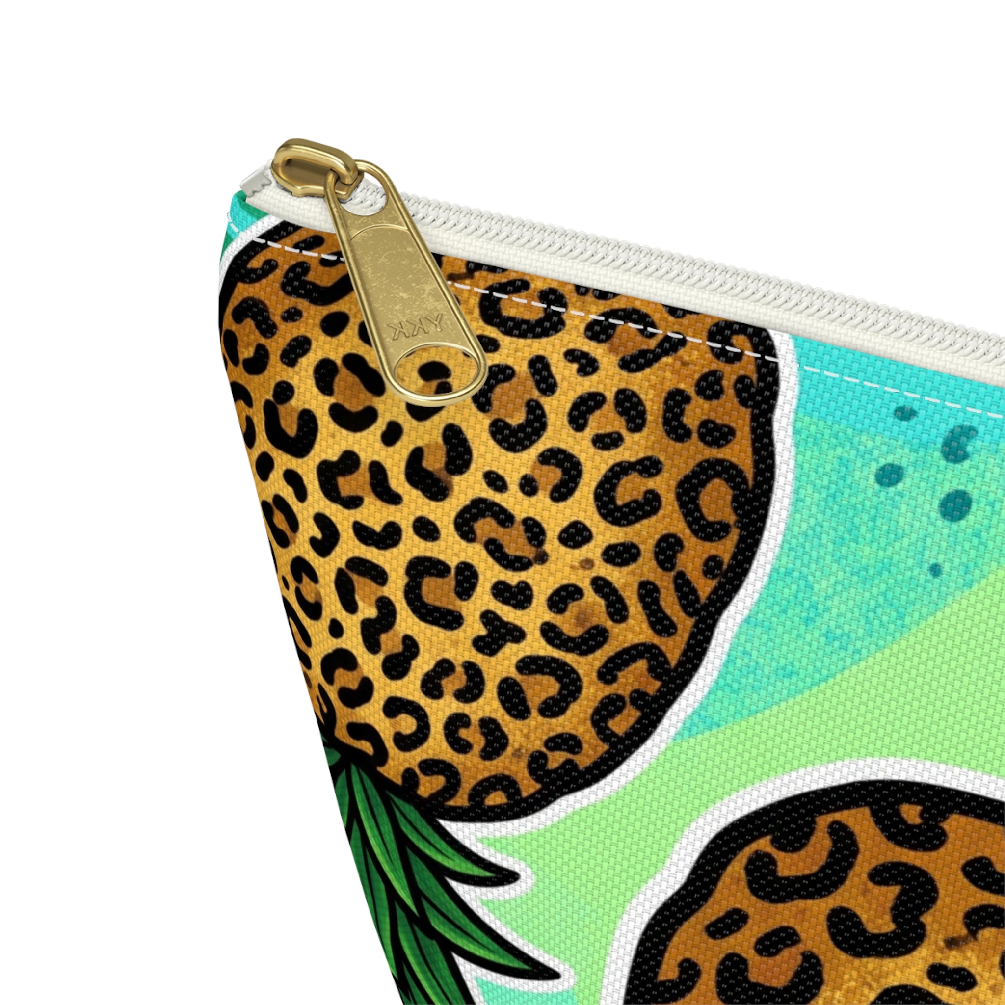 Upside-Down Pineapple Leopard Print Accessory Pouch | T-Bottom Makeup & Travel Organizer Bag