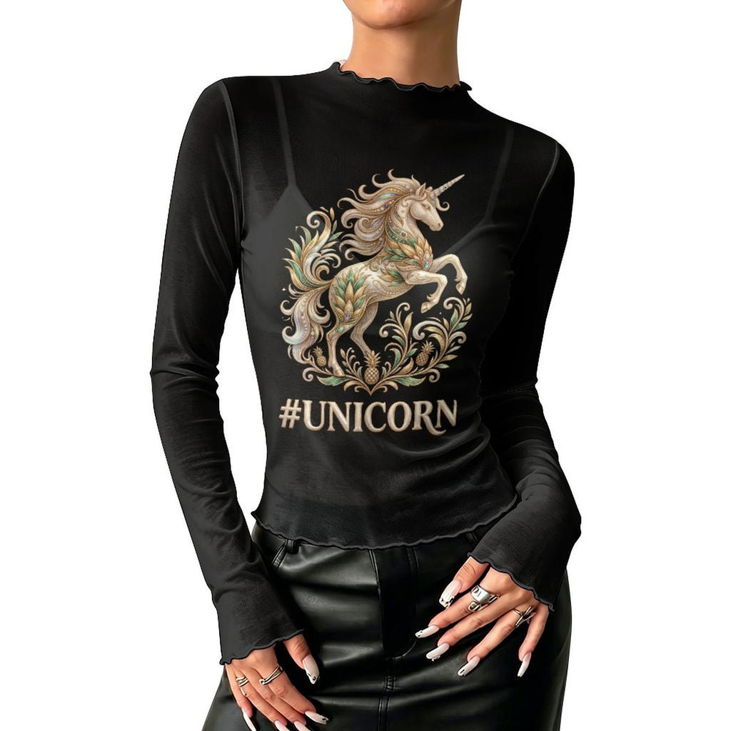 #UNICORN High Neck Mesh Top For Women