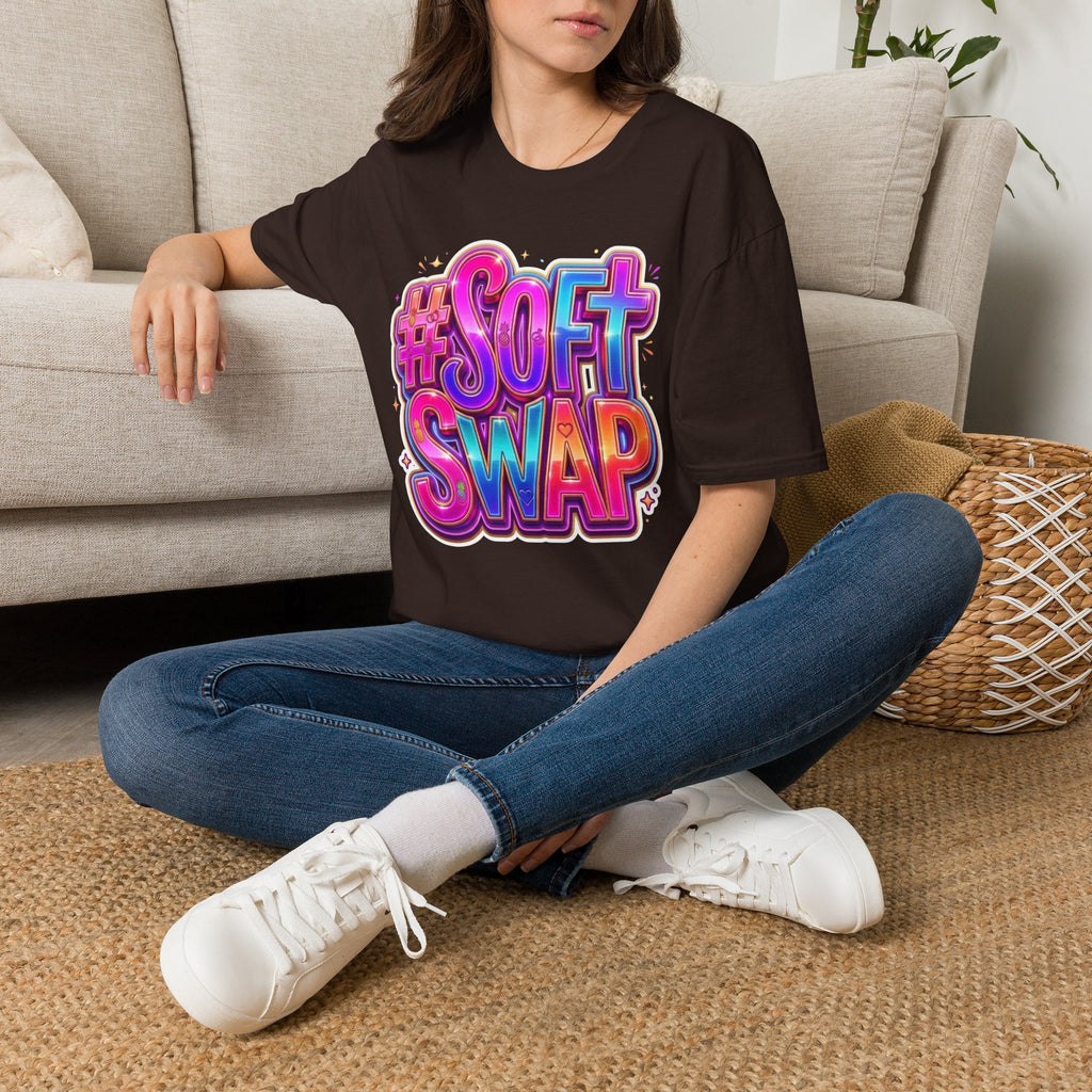 #Soft Swap Graphic T-Shirt | Colorful Y2K Cotton Tee