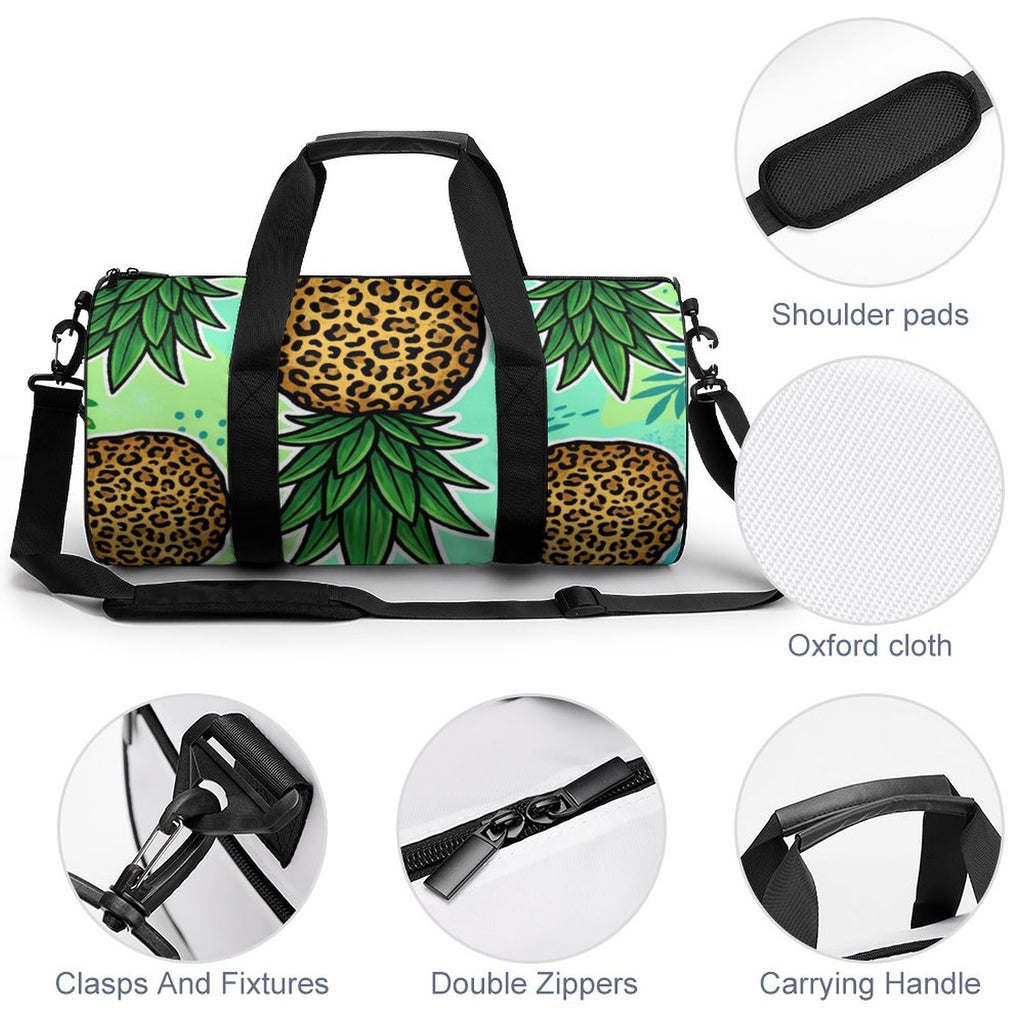 Upside Down Pineapple Cylindrical Gym Bag