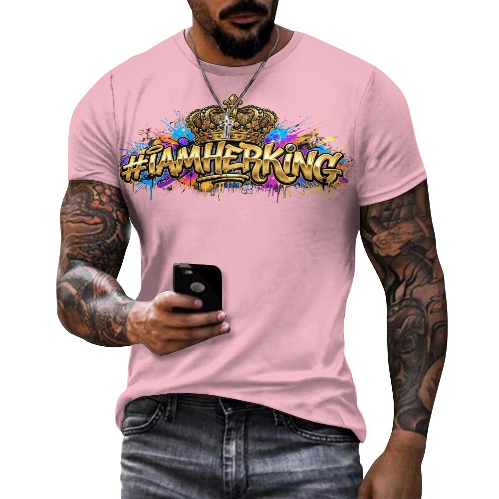 #IAMHERKING Men’s Cotton T-Shirt – Soft Breathable Graphic Tee for Everyday Style, Casual Summer Shirt for Men
