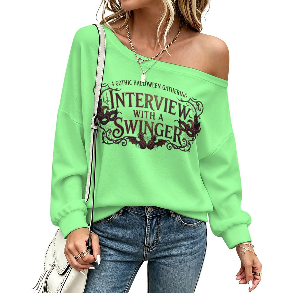 Interview With a Swinger Off Shoulder Hoodie