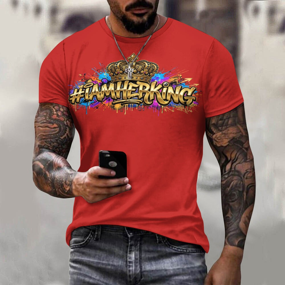 #IAMHERKING Men’s Cotton T-Shirt – Soft Breathable Graphic Tee for Everyday Style, Casual Summer Shirt for Men