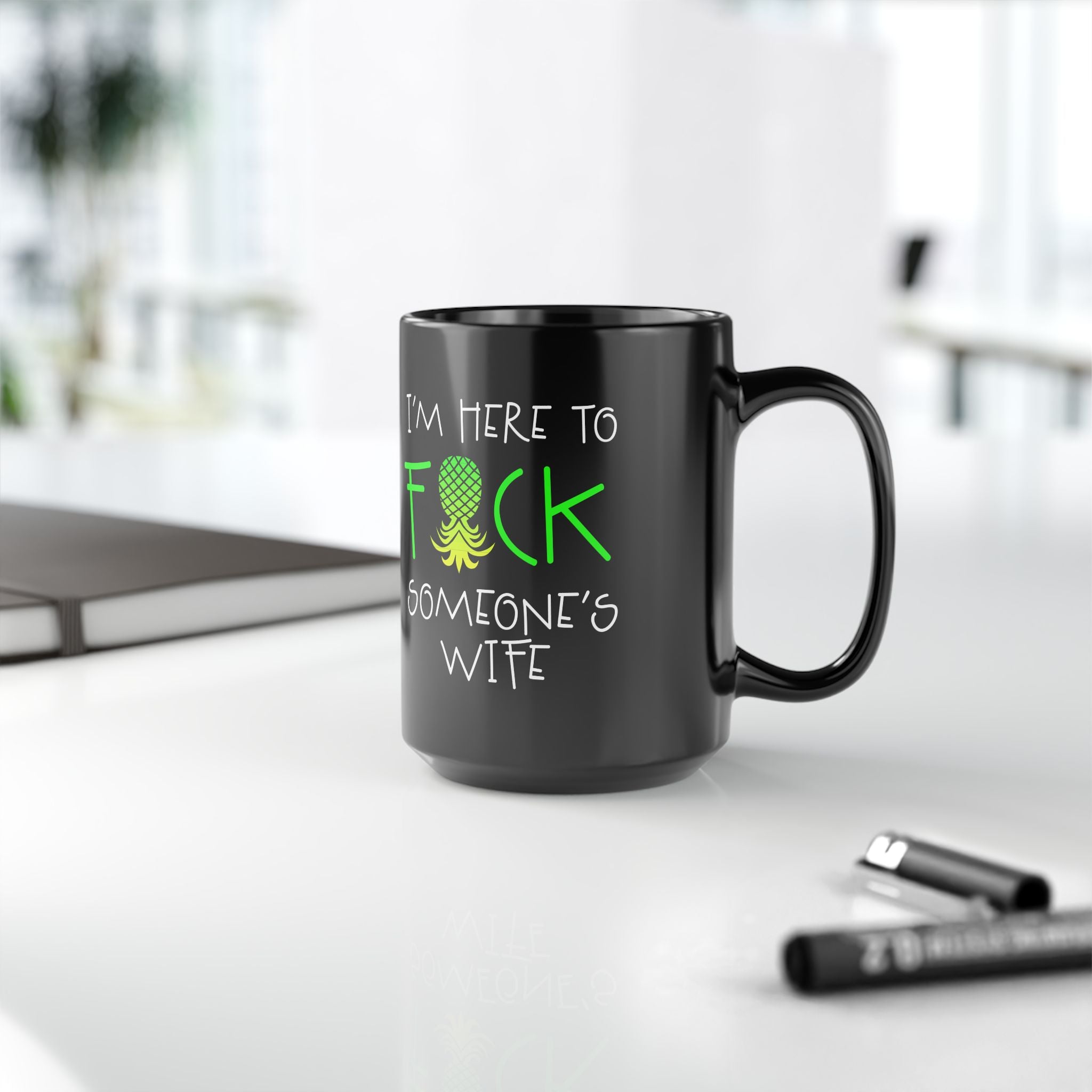 Humorous Black Mug - 15oz, Perfect Gift for Friends and Parties