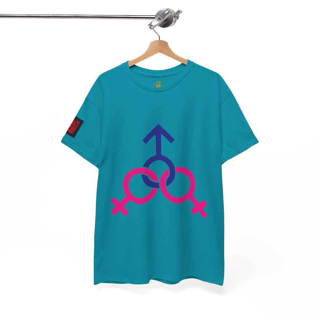 Female, Female & Male (Threesome) Symbol Tee — Gender Icons Graphic T-Shirt