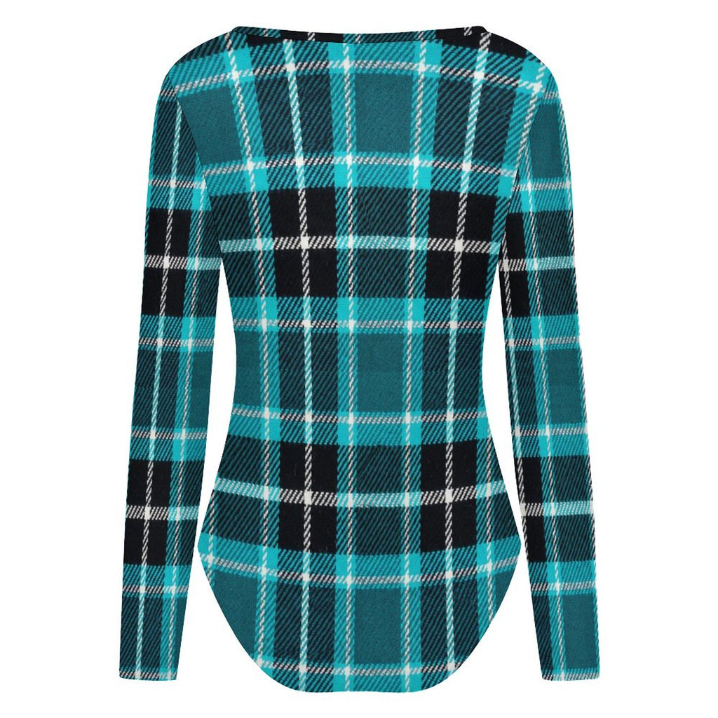 Square Collar Long Sleeved Jumpsuit(All-Over Printing)