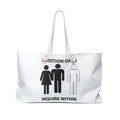 Weekender Bag Male Position Open Threesome - White
