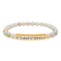 Upside Down Pineapple Natural Stone Stretch Bar Bracelet | Engraved Lifestyle Jewelry