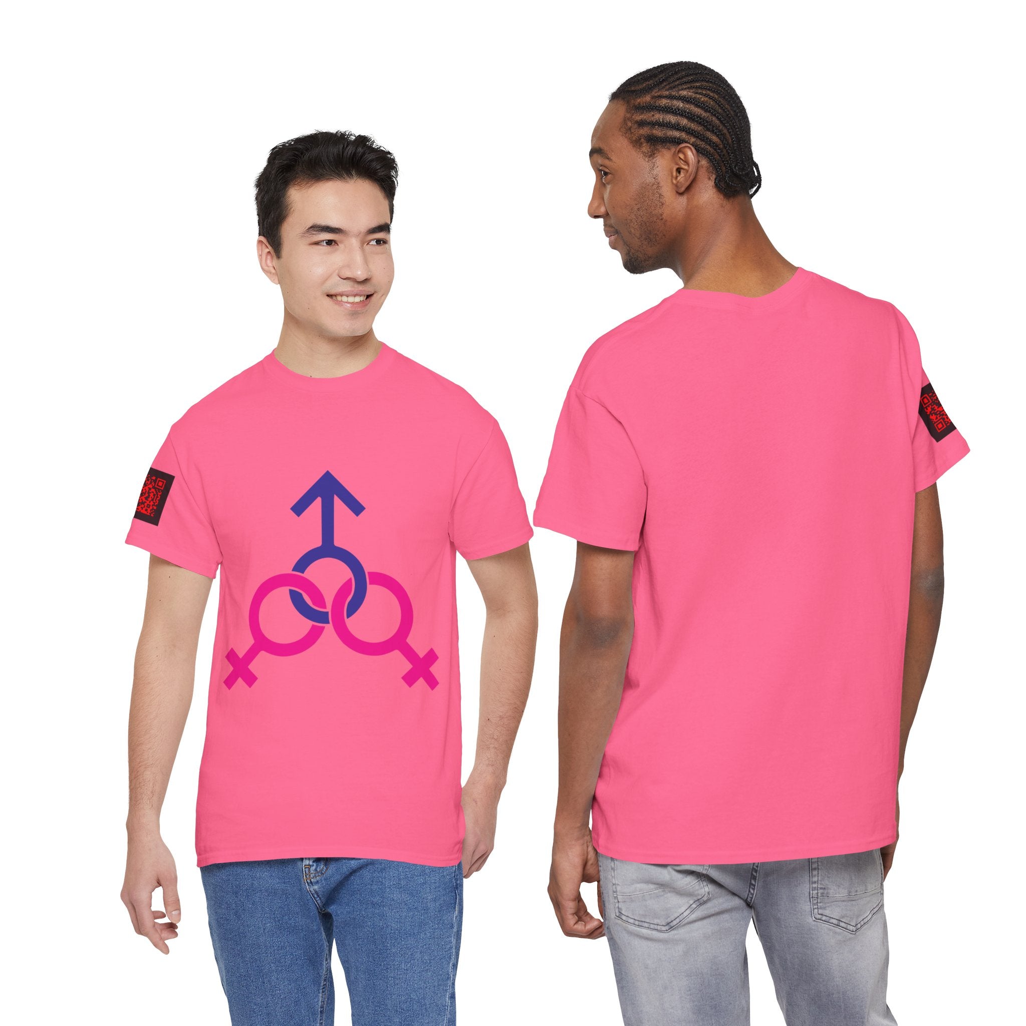 Female, Female & Male (Threesome) Symbol Tee — Gender Icons Graphic T-Shirt