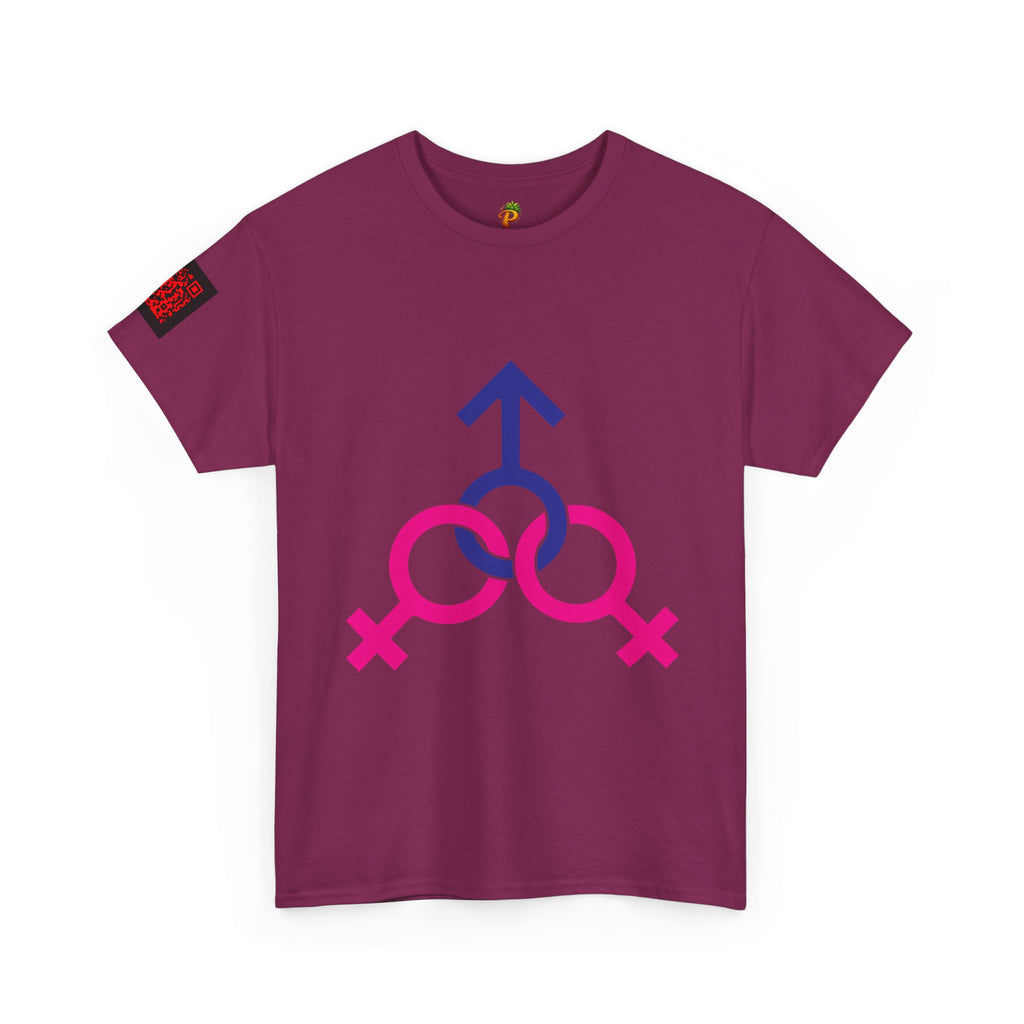 Female, Female & Male (Threesome) Symbol Tee — Gender Icons Graphic T-Shirt