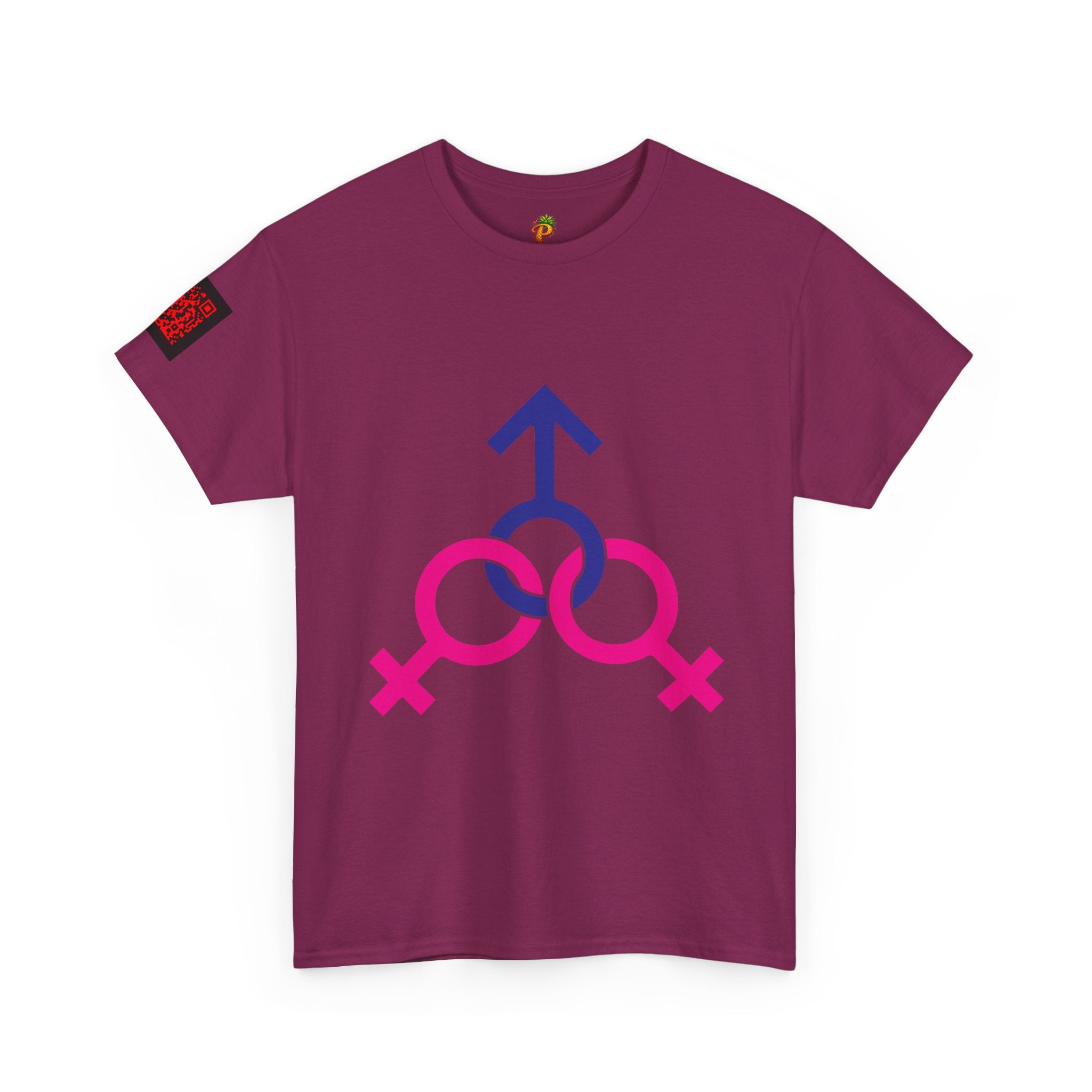 Female, Female & Male (Threesome) Symbol Tee — Gender Icons Graphic T-Shirt