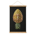 Pineapple Football Framed Flax Painting Wall Decor