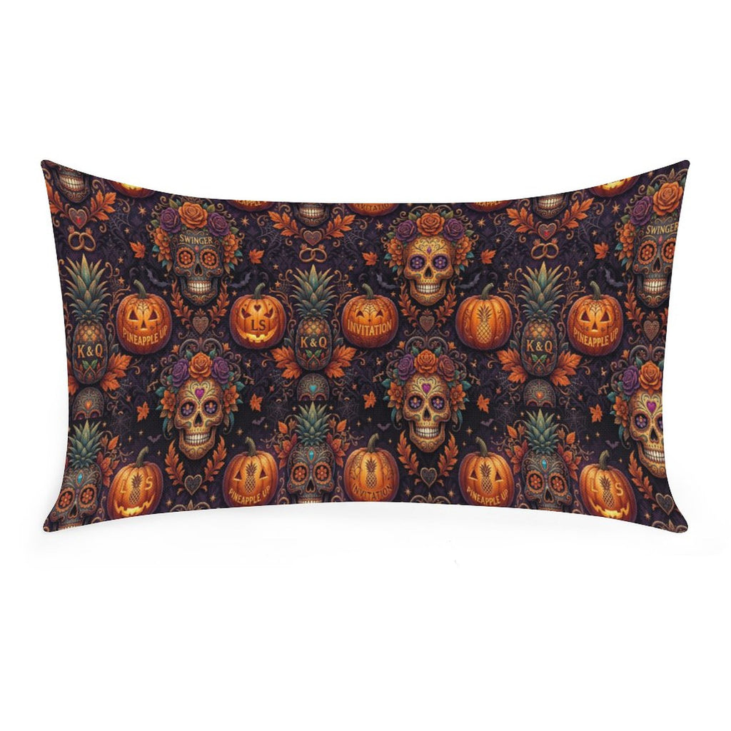 Halloween Swinger Inspired Flax Fabric Pillow Cover