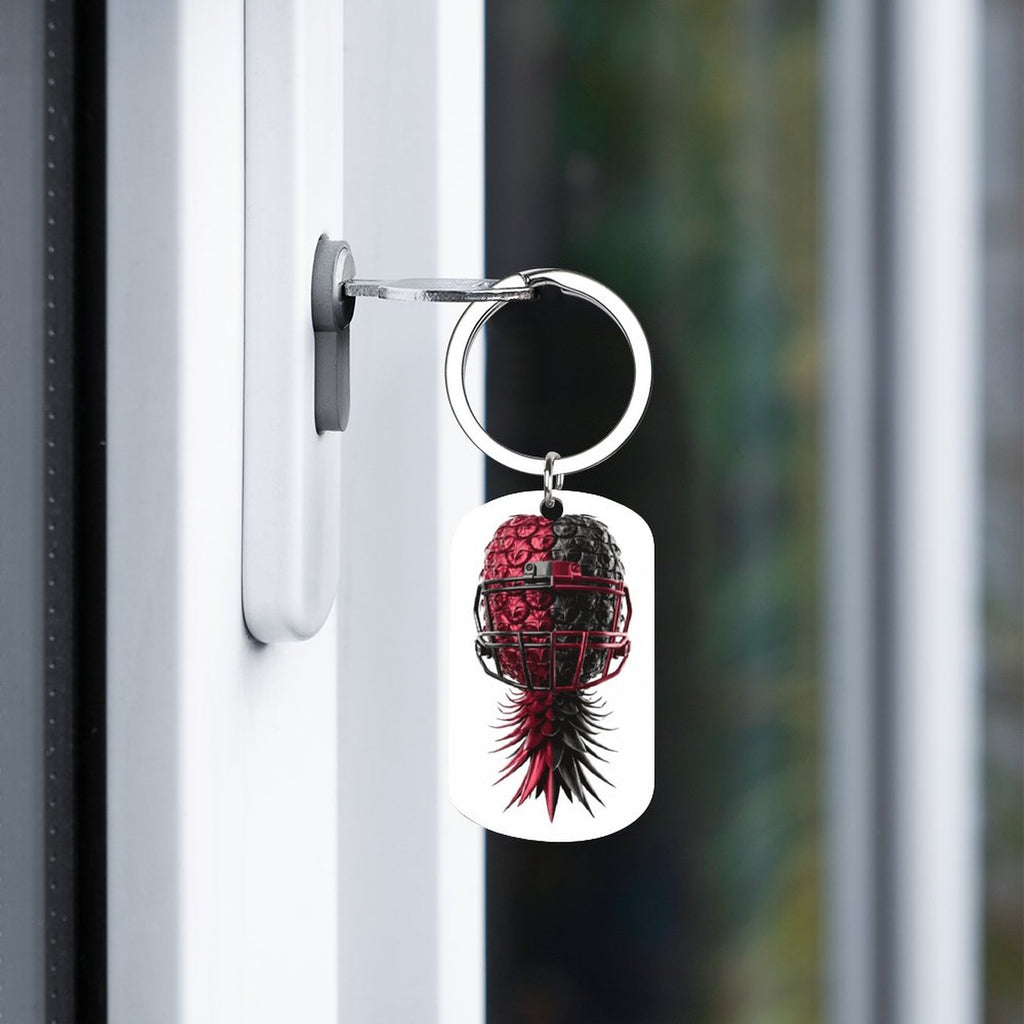 Football Inspired Metal Keychain