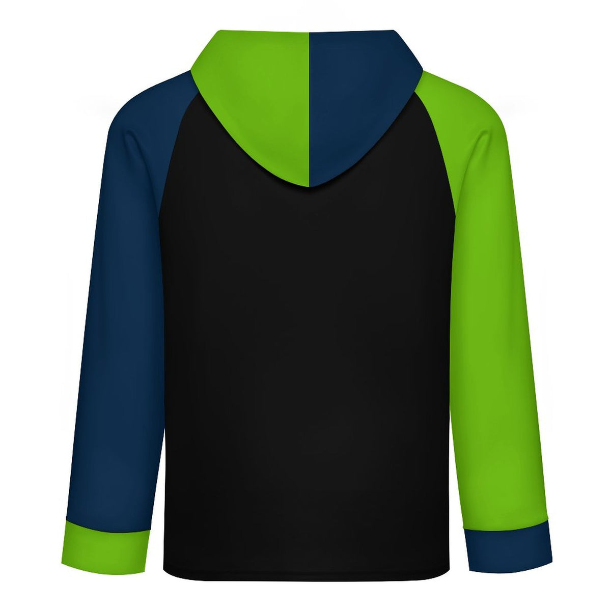 Neon Green & Navy Raglan Sleeve Hoodie
