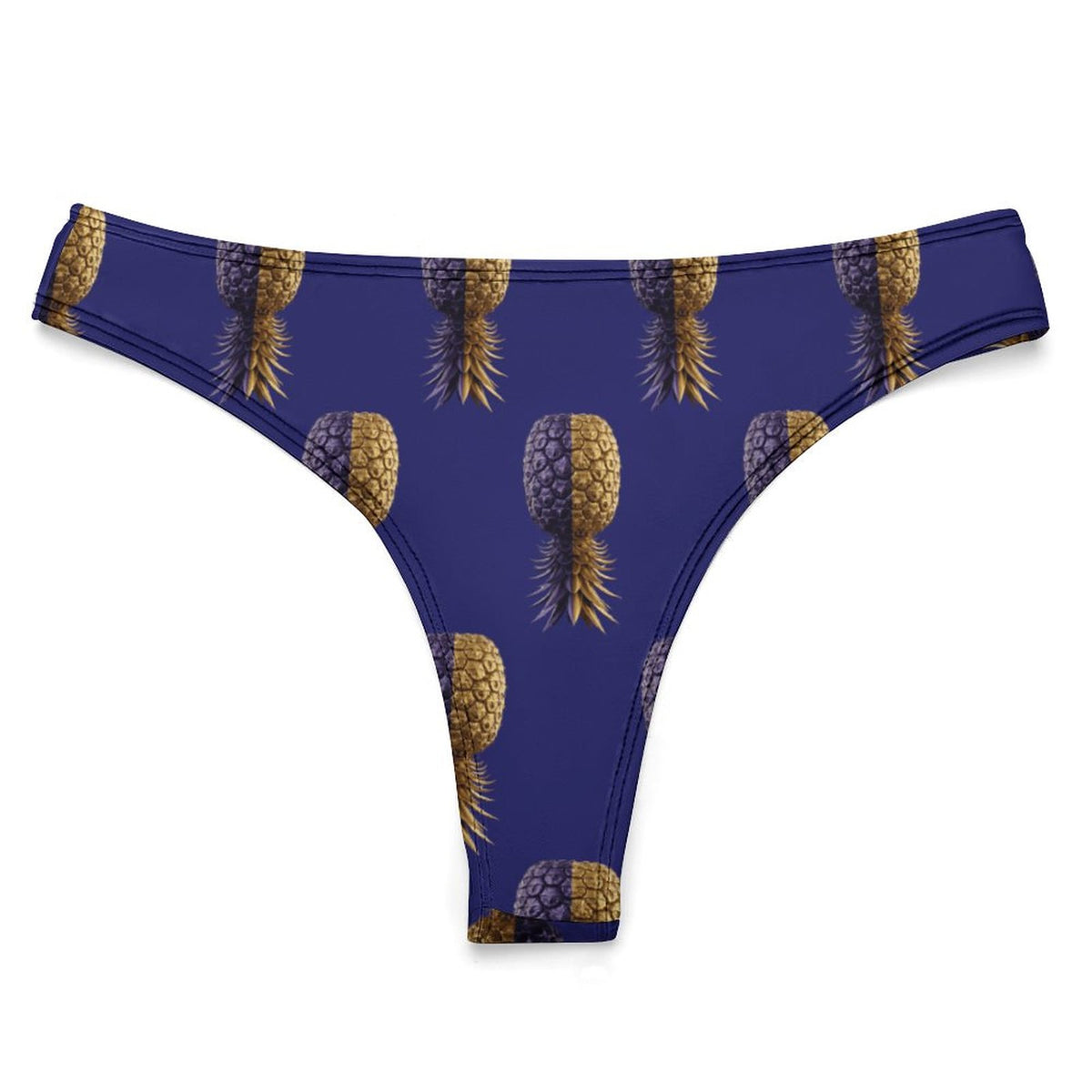 Football Purple & Gold Pineapple Women's Thong Underwear