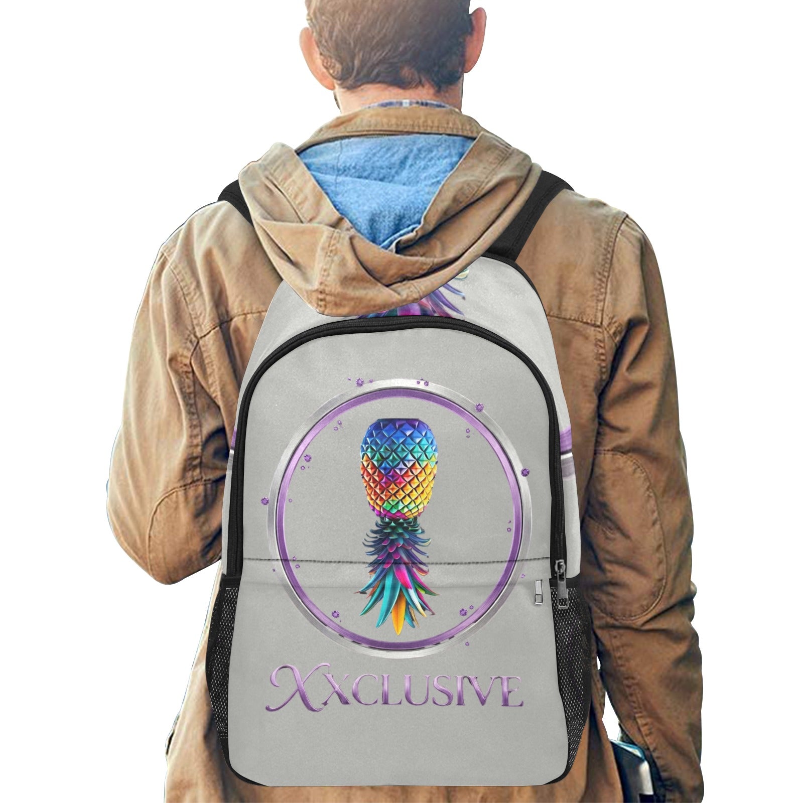 XXclusive All-Over Print Fabric Backpack | Side Mesh Pockets | Men & Women