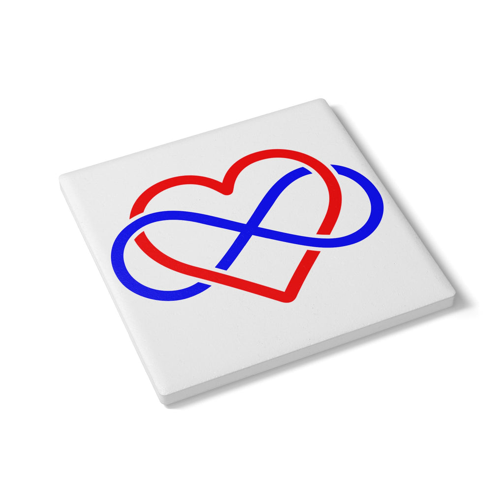 Infinity Heart Ceramic Coaster - Love Decor for Home & Gifts