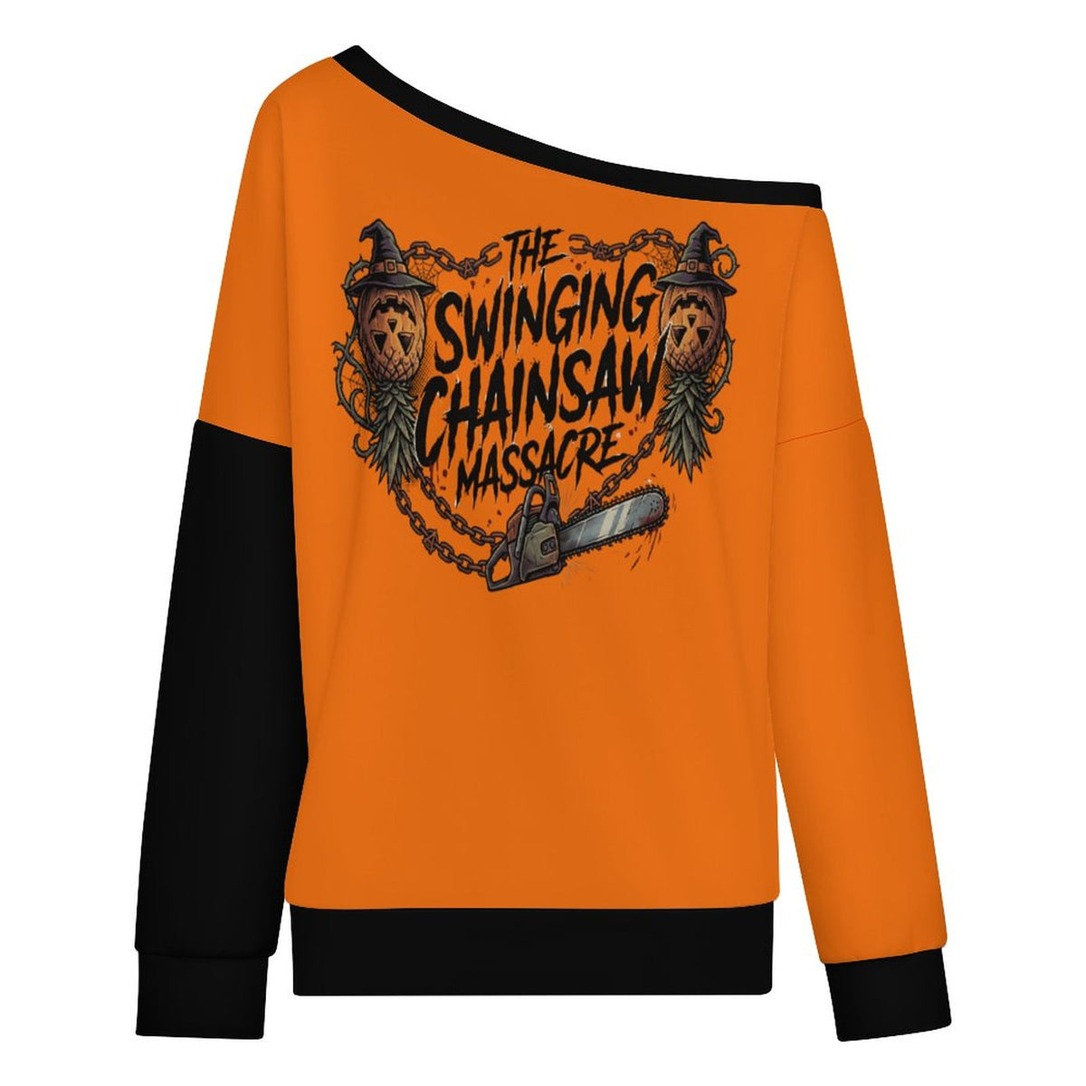 The Swinging Chainsaw Massacre Off Shoulder Hoodie