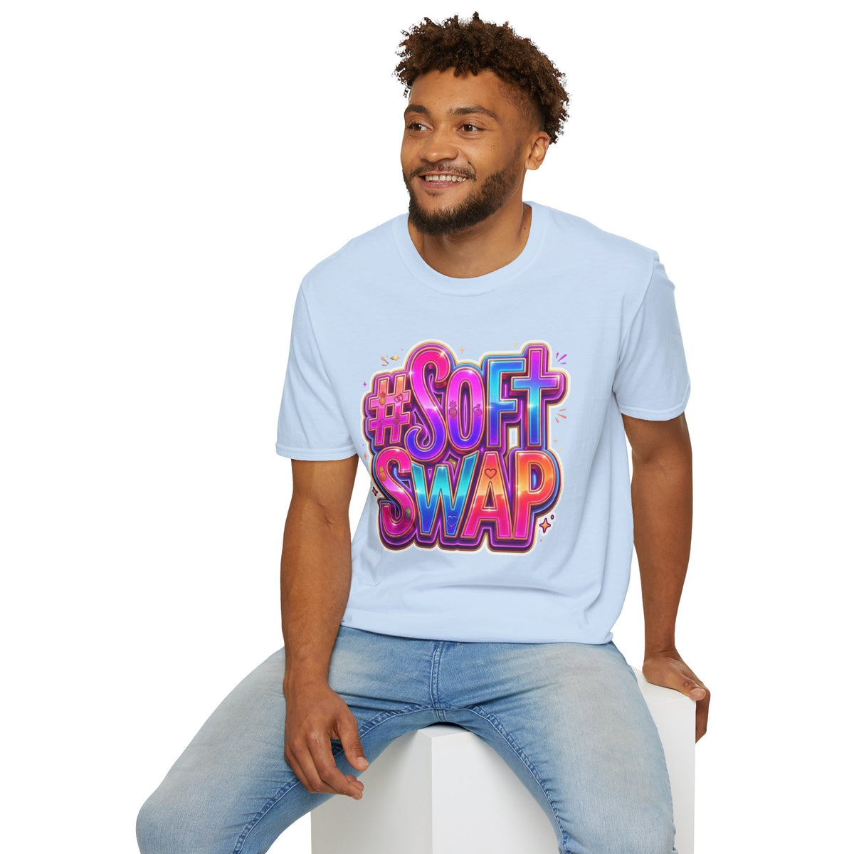 #Soft Swap Graphic T-Shirt | Colorful Y2K Cotton Tee