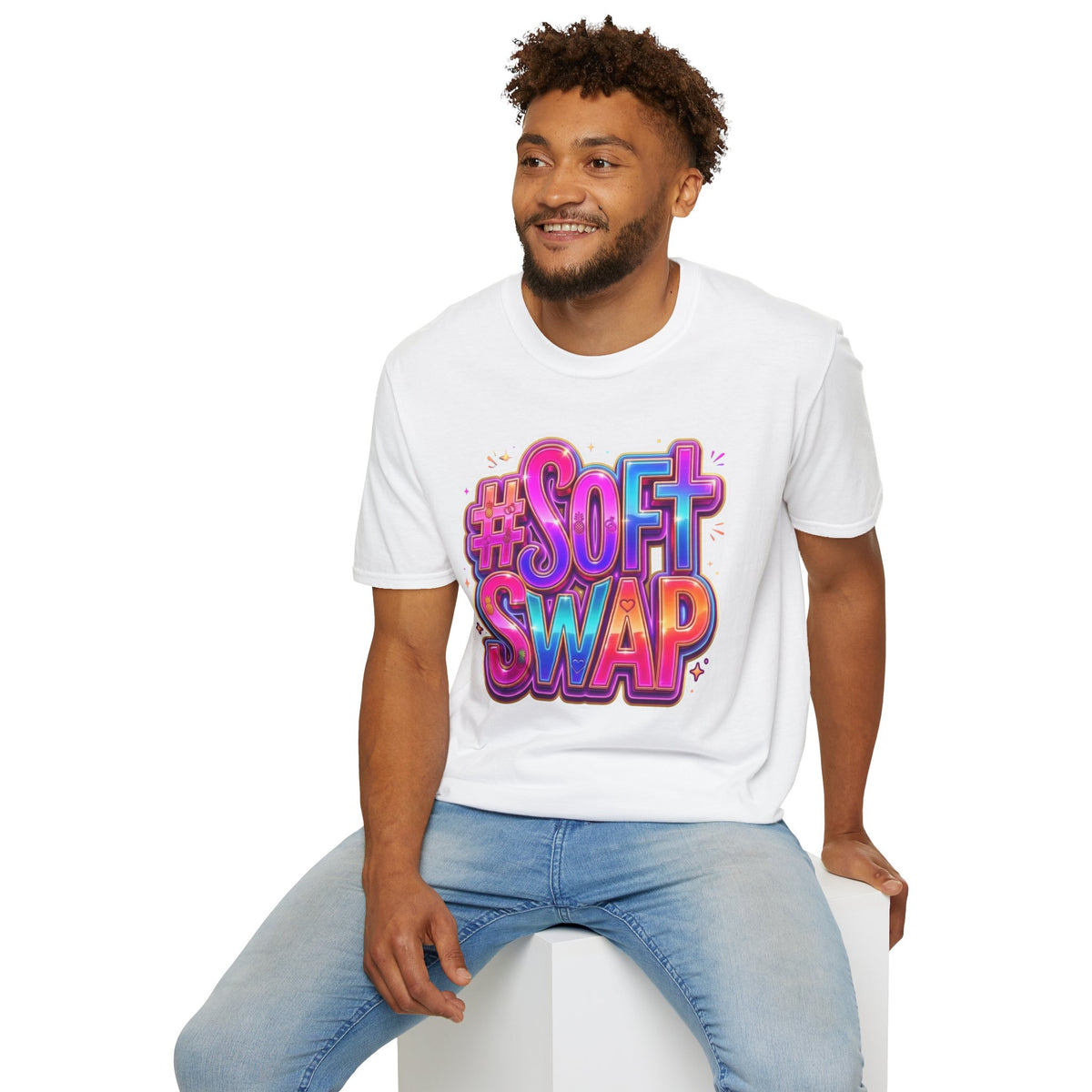 #Soft Swap Graphic T-Shirt | Colorful Y2K Cotton Tee