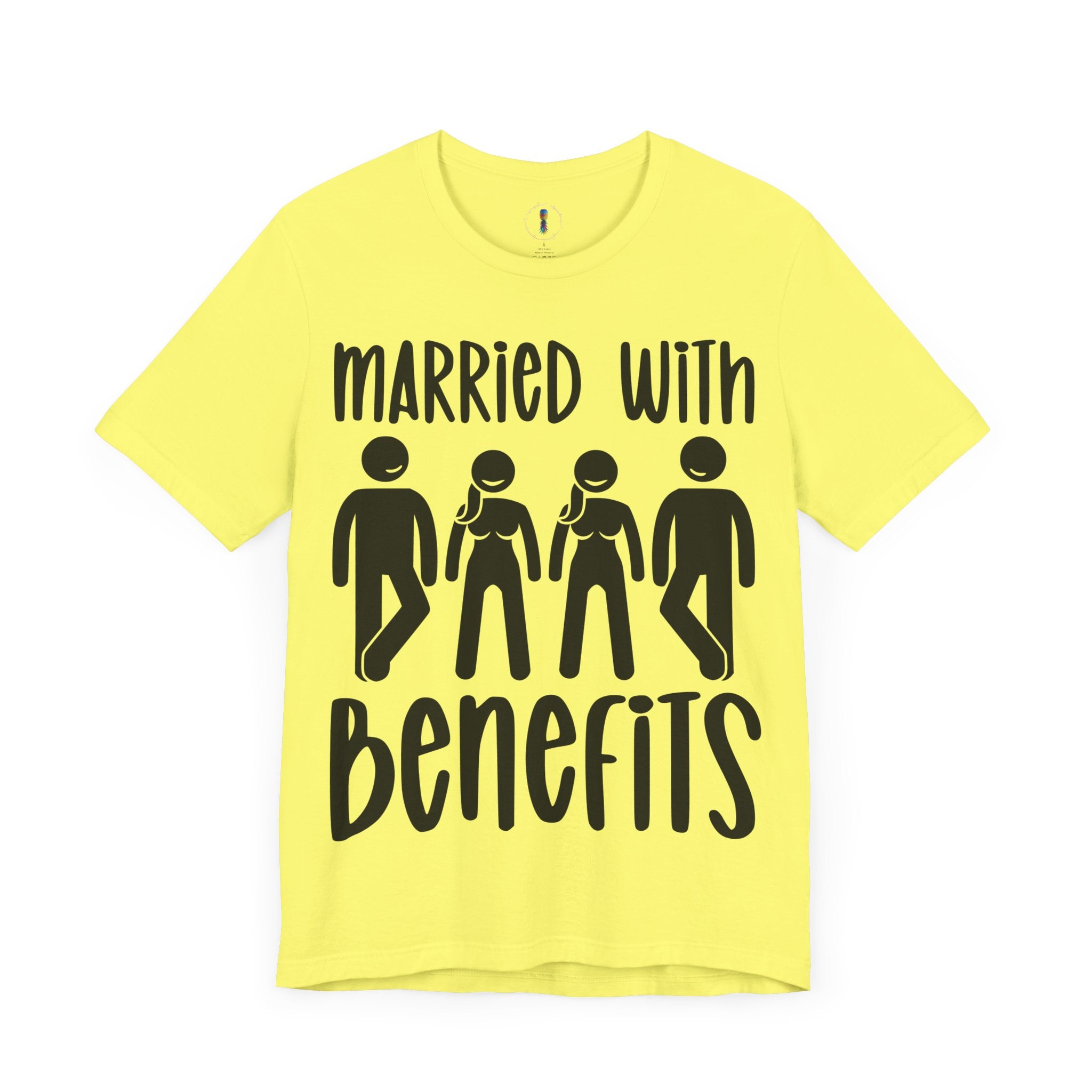Humorous Unisex Tee - 'Married with Benefits' Short Sleeve Shirt