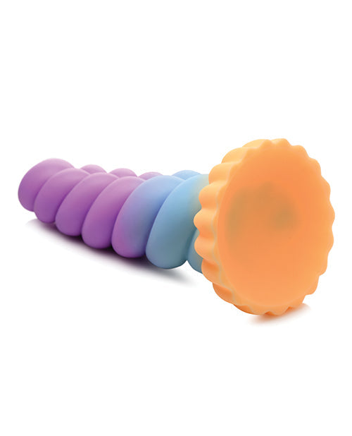 Colorful textured roller toy on a white background