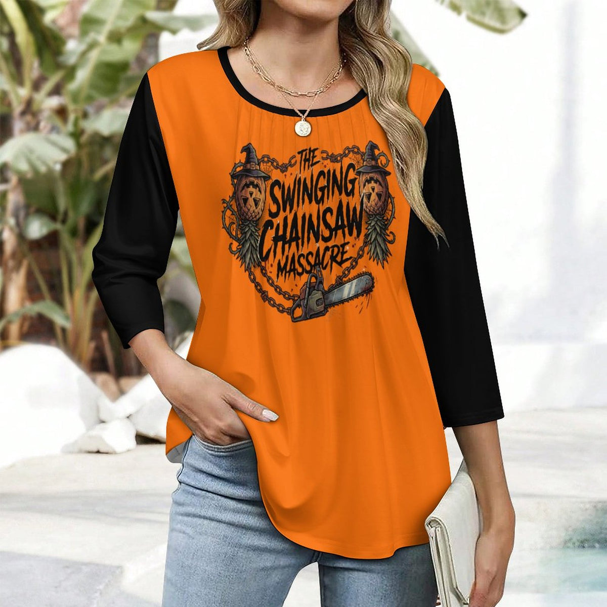 The Swinging Chainsaw Massacre Women's 3/4 Sleeve Top