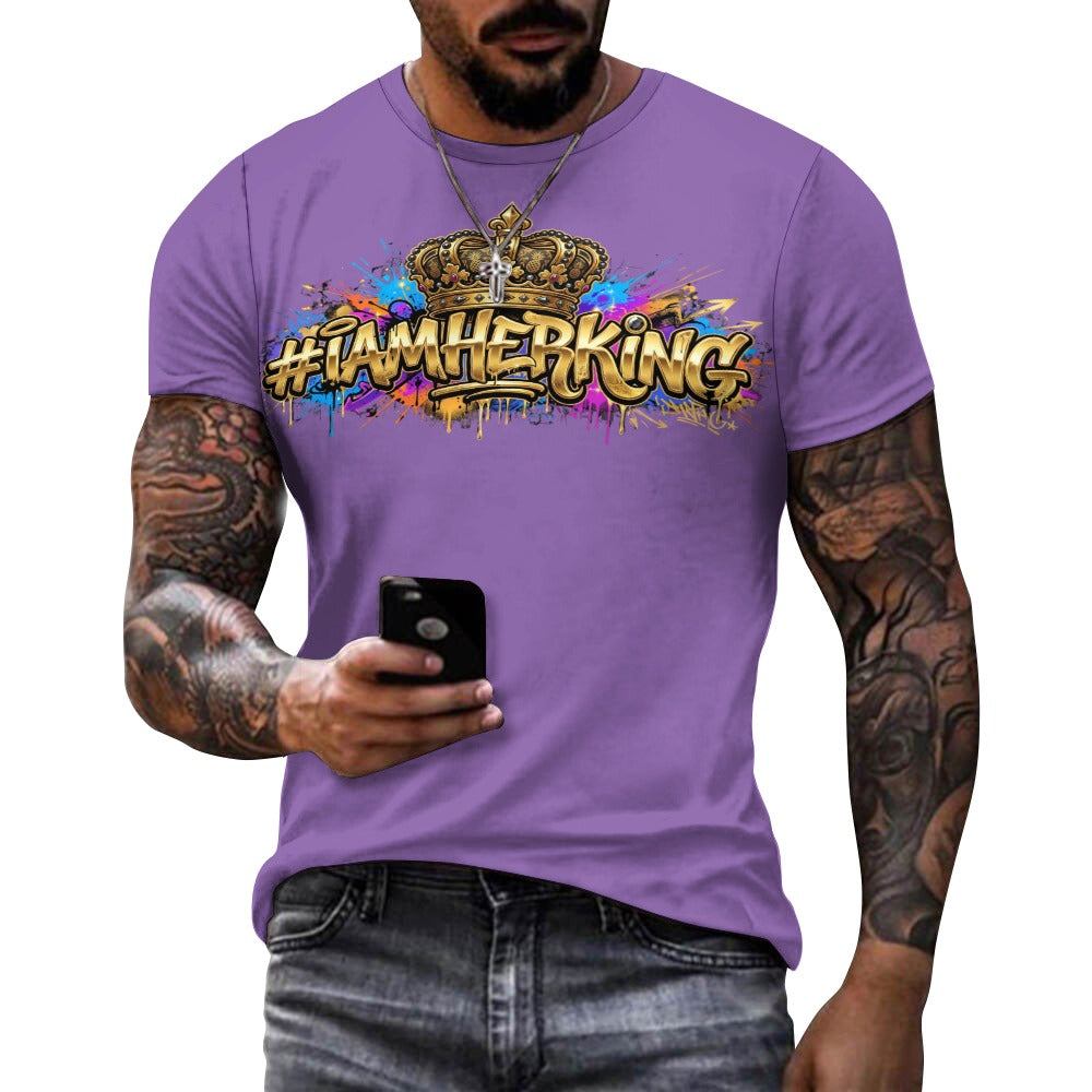 #IAMHERKING Men’s Cotton T-Shirt – Soft Breathable Graphic Tee for Everyday Style, Casual Summer Shirt for Men