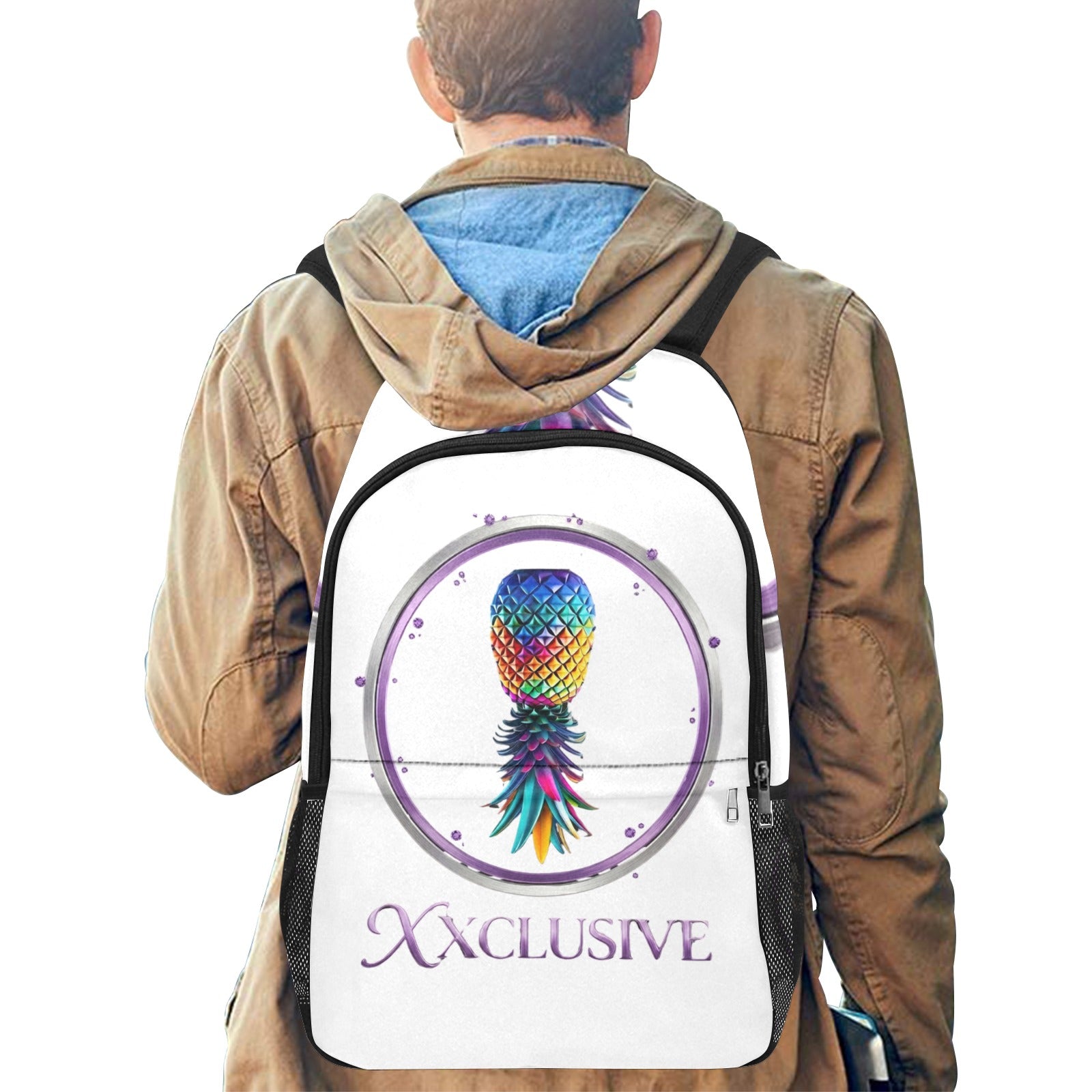 XXclusive All-Over Print Fabric Backpack | Side Mesh Pockets | Men & Women